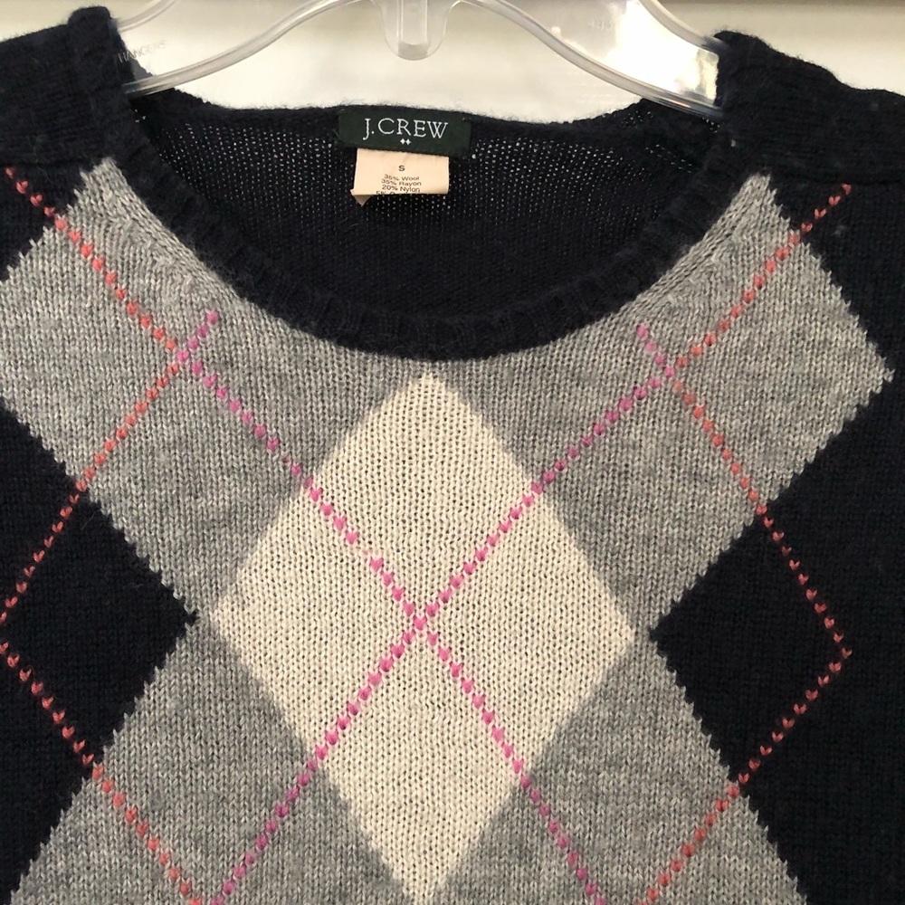 J.Crew Argyle Long Sleeve Wool Cashmere Sweater - Picture 5 of 16
